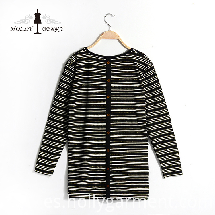 Blusas de cuello redondo a rayas Stripe Crewneck Blouses